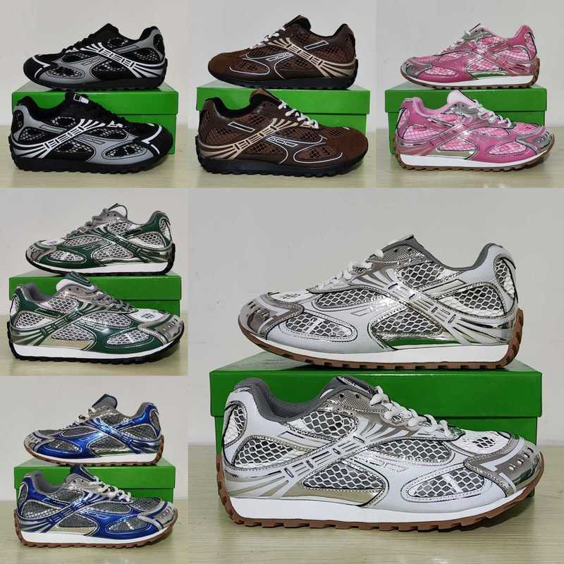 Designer Sneakers Mens Mesh Trainers Womens Breathable Round Toe Lace up Running Shoes Silver Pink Black White Eu 35-46