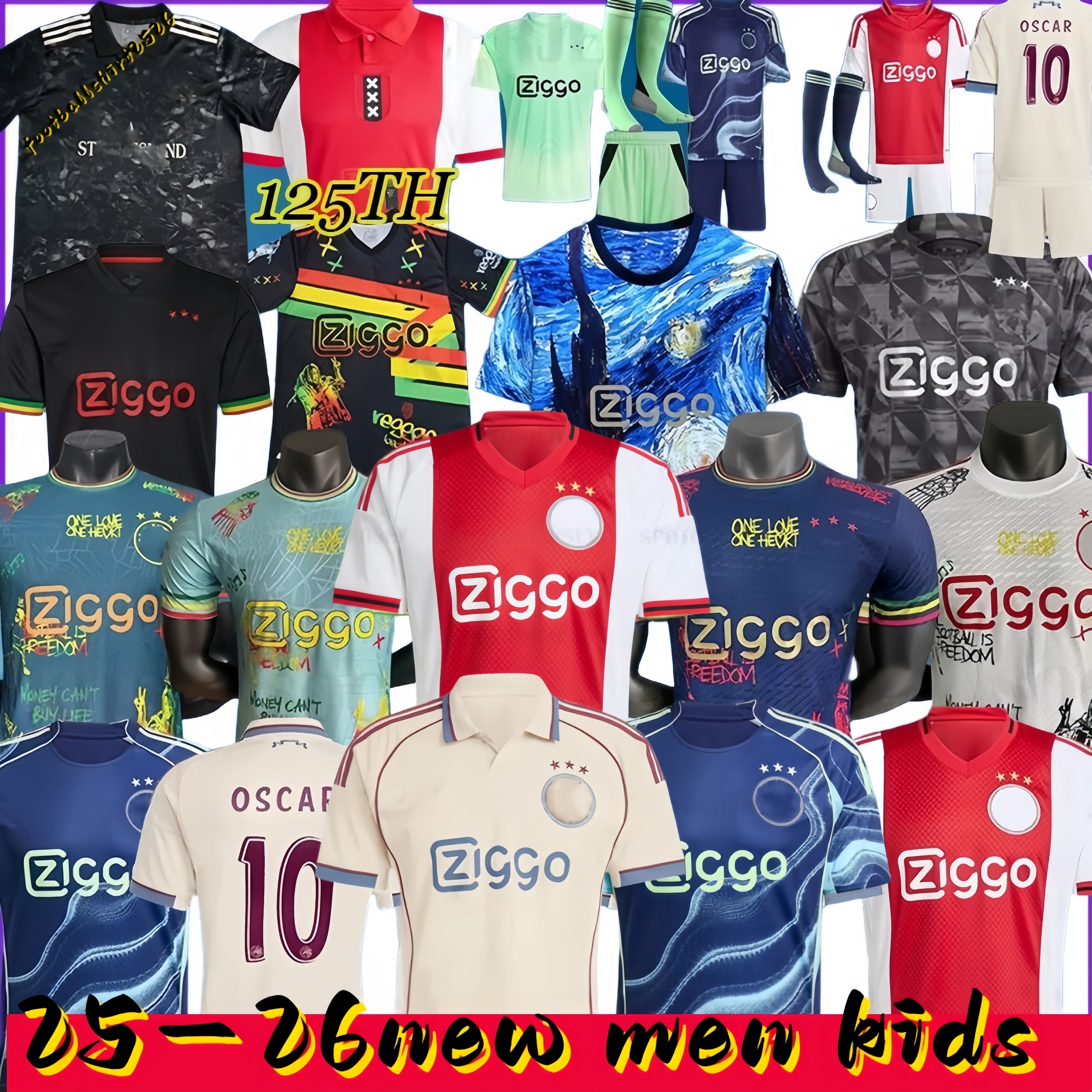 2025 2026 Taylor Berghuis Aja X Soccer Jerseys Aja 125th anniversaire Godts Traore24 25 Akpom Klaassen Weghorst Brobbey Football Shirts Men Uniforms Kids Kits Kits