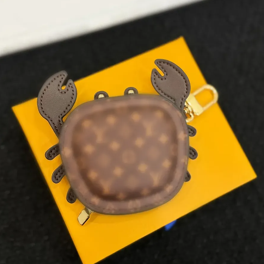 Newest Mini Tortoise Frog bag Letter Keychain Wallet Keyring Designer Crab Purse Pendant Waist Brown Flower Turtle Coin Holder Keychains Bag Detachable