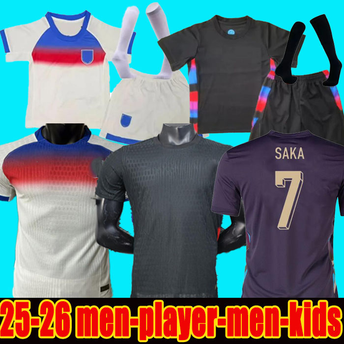 2025 2026 Englandes football shirt BELLINGHAM Retro Soccer Jersey RASHFORD KANE SAKA RICE FODEN National Team Home White Away Men Kid Women Men Kids Kit