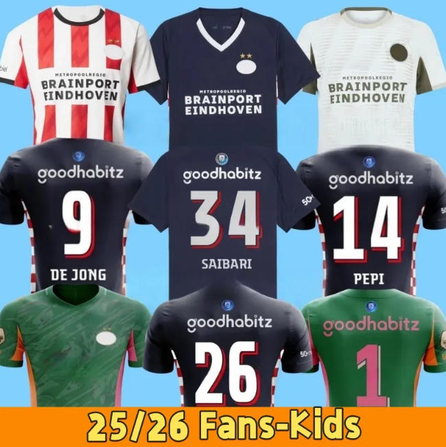 25 26 Eindhovens PSVs Soccer Jerseys 2024 2025 Hazard home Away Third FABIO Sia 2026 Men It Football Shirts Kids Set TOP Kits LANG DEST DE JONG TILLMAN 10 BAKAYOKO PEPI