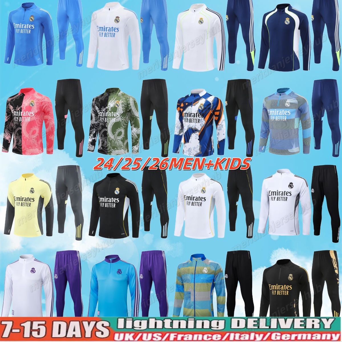 2024 2025 2026 BELLINGHAM Real training suit 24 25 26 Reals Madrids Long Sleeves men kids MBEPPA VINI JR football sportswear chandal futbol survetement