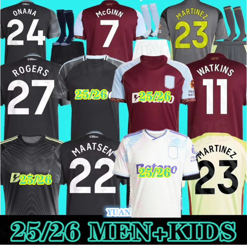new 25 26 Home Aston Soccer Jersey 2025 2026 villa Special Edition ROGERS McGINN WATKINS soccer shirt TIELEMANS ONANA M.ASENSIO kids kit football uniform goalkeeper