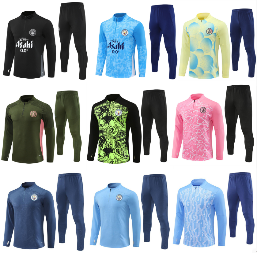 24 25 26 half Zipper man City Training Suit tracksuit MEN Kids Long sleeve man Sportswear Football Boys girls Survatment Foot Chandal
