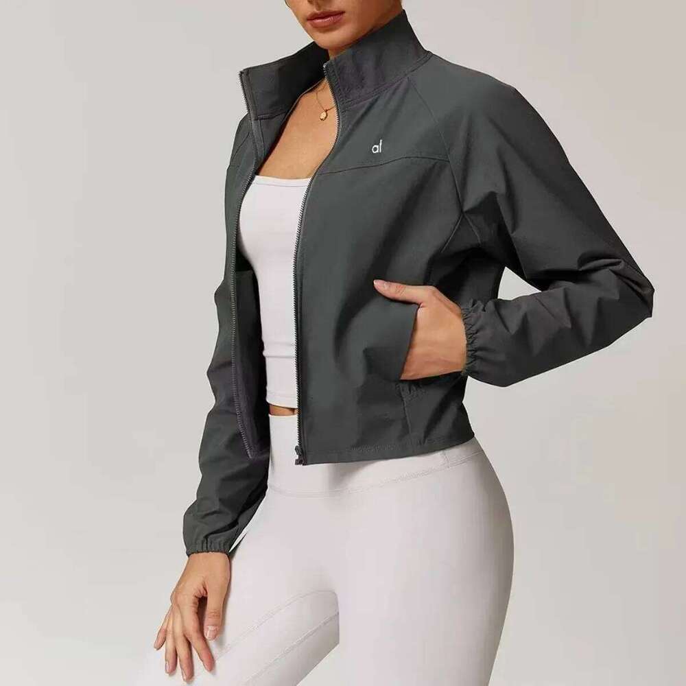 Yoga Quick-Drying Stand-Up Neck Sports Women's Thin Windproof Outdoor Running Fiess Long-Sleeved Yoga Jacket