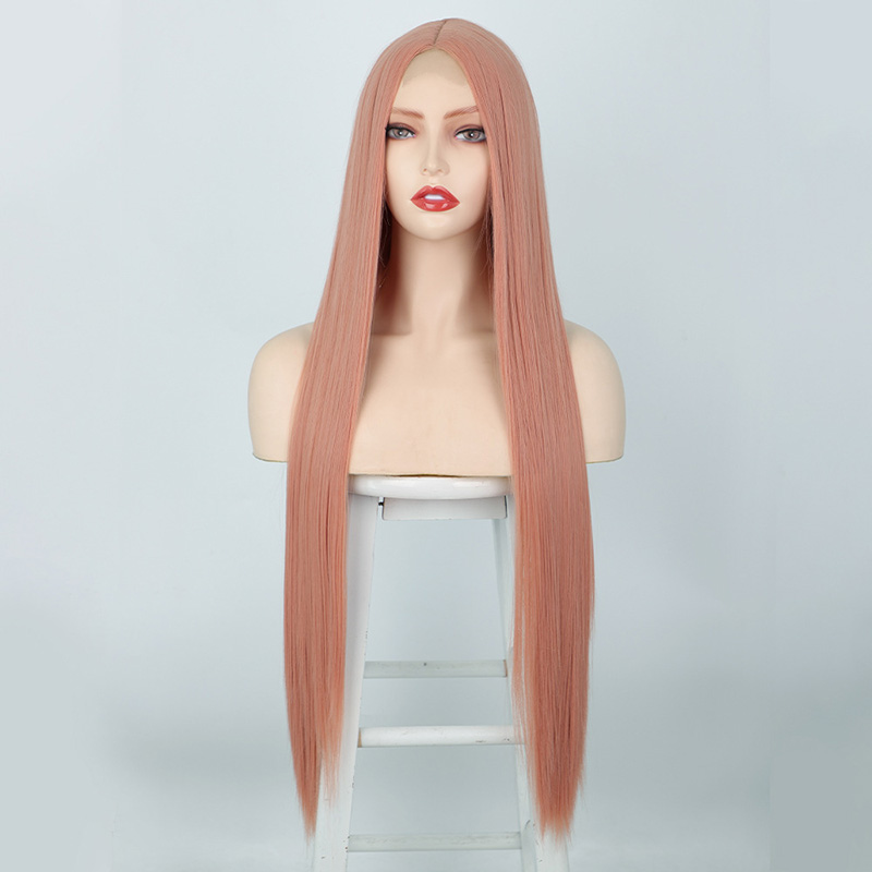 360 Lace Front Straight Human Hair Wig Brazilian 32 Inch Synthetic Front Closure Wig for Women j6