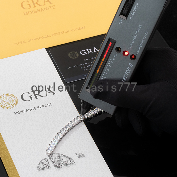 Stock Hip Hop Jewelry 925 Silver GRA Certified 2MM-6.50MM 6 Inches DVVS Moissanite Tennis Chain Bracelet for Men Women