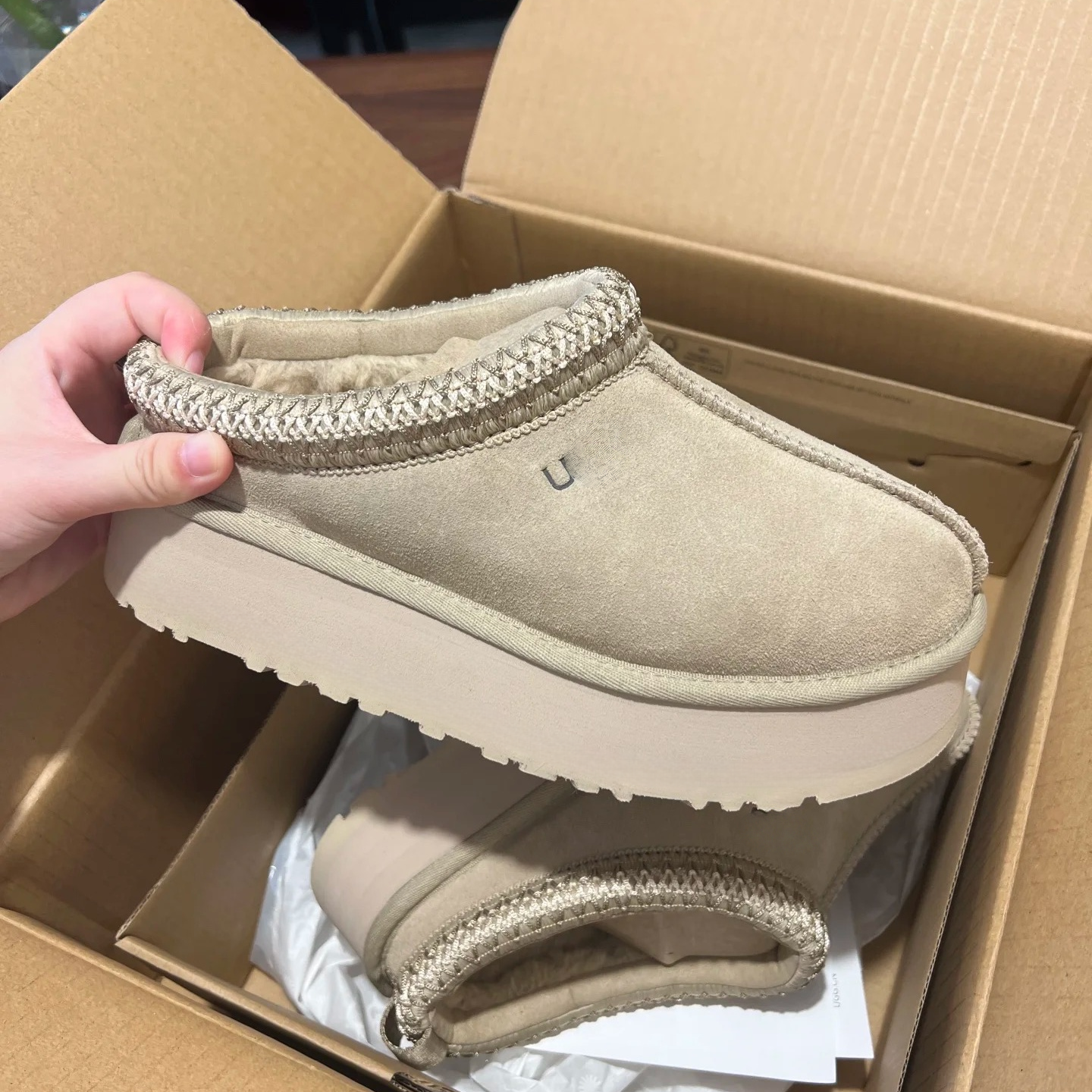 Tasman Slippers Tazz Mustard Seed Chestnut Sand Fur Slides Sheepskin Classic Ultra Mini Platform Boot Winter Women Men Slip-on Shoes Suede Upper Wool Fall 35-46