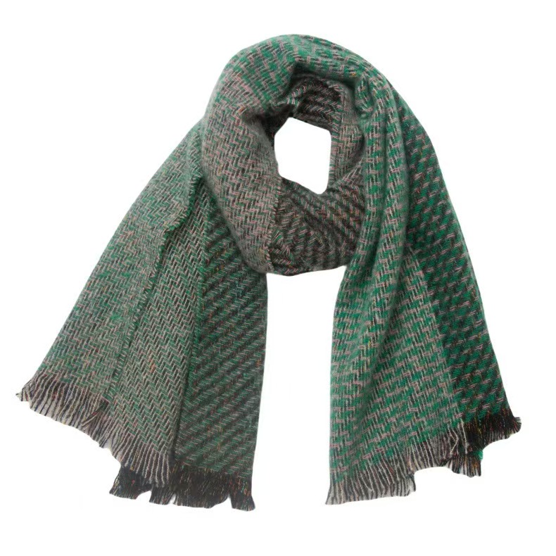 T1460 autumn and winter men and women's scarf splicing clip flower short beard hair scarf shawl