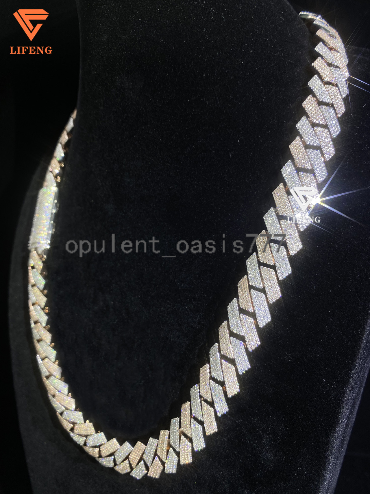 Custom 15mm Two-Tone Rose Gold Plated Miami Cuban Link Chain VVS Moissanite Diamond 925 Sterling Silver Charm Necklace Bracelet