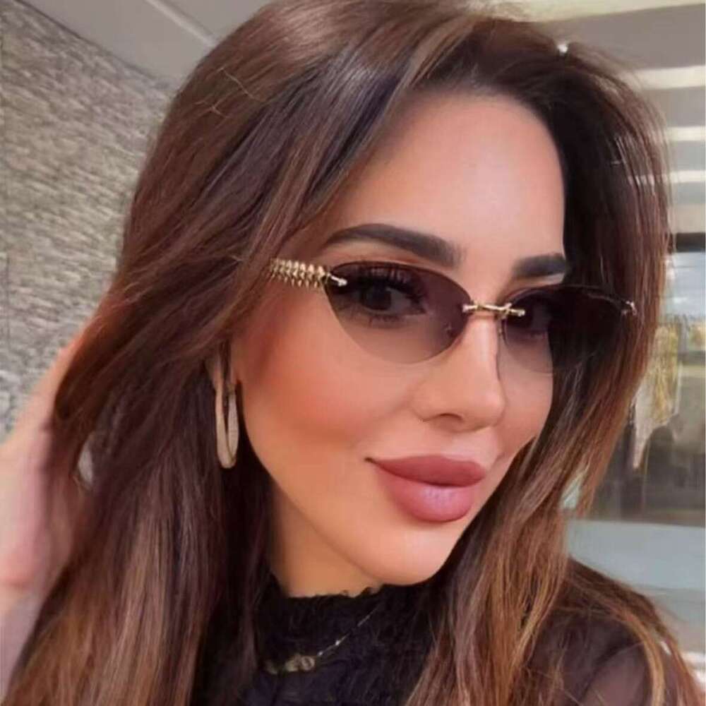 2025 Model Alternative Women's Fashion Cat Designer Eye High-end Metal Rivet Leg Sunglasses