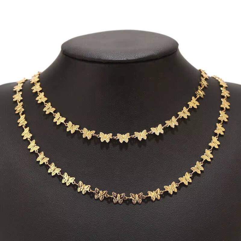 Dina Summer Trend Waterproof Bikini Jewelry Body Chain Stainless Steel Jewelry Bow Butterfly Charms Chain Belly Chain for Women