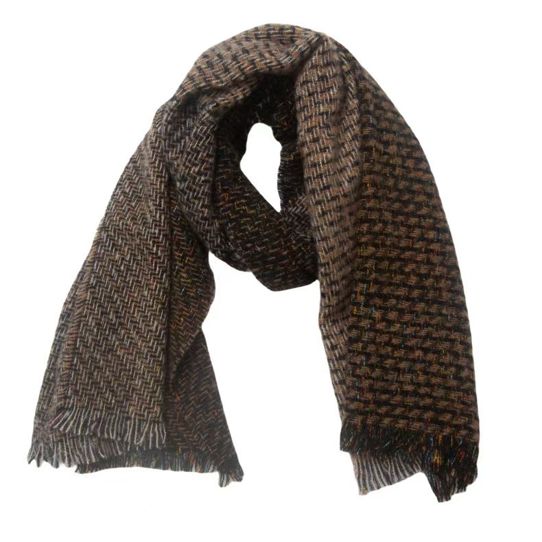 T1460 autumn and winter men and women's scarf splicing clip flower short beard hair scarf shawl