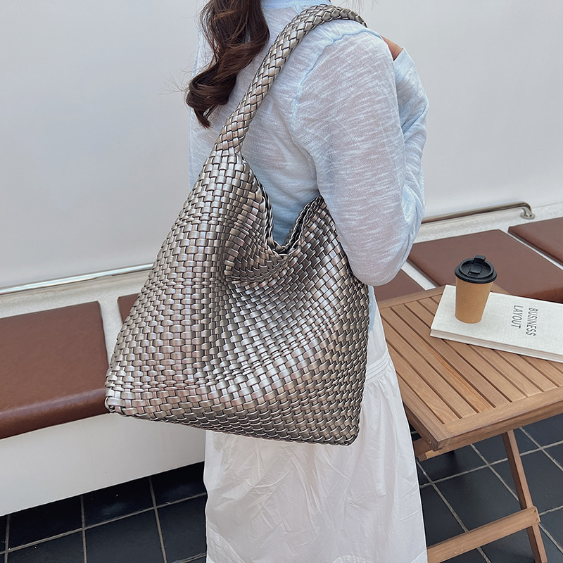 Luxury Brand Designer Bag European And American Fashion Woven Tote Bucket Bag For Women 2025 New Summer Large Capacity Commuter Mother-Daughter Bag Si