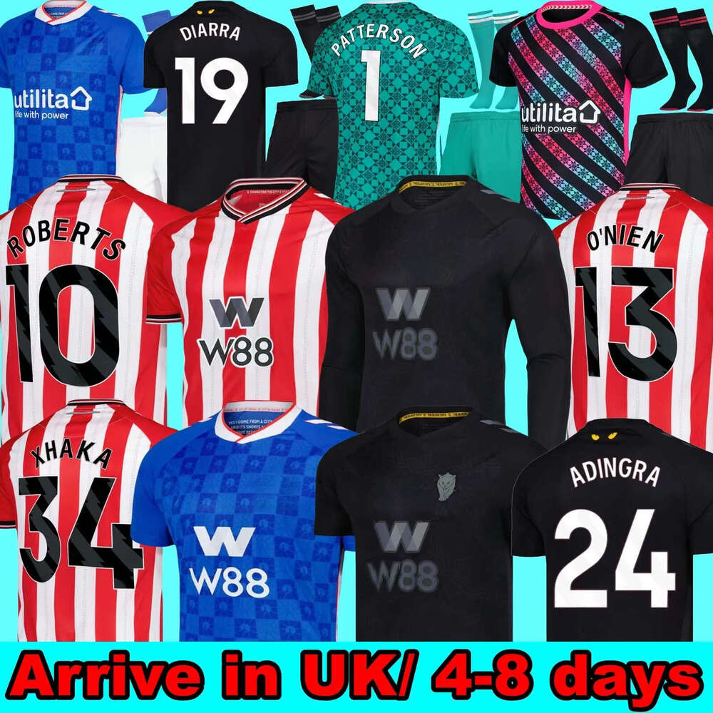 25 26 Soccer Jerseys BELLINGHAM STEWART SIMMS ROBERTS CLARKE DAKU EMBLETON SEELT E O'NIEN PATTERSON Football Shirts PRITCHARD Men Kids Sunderland s