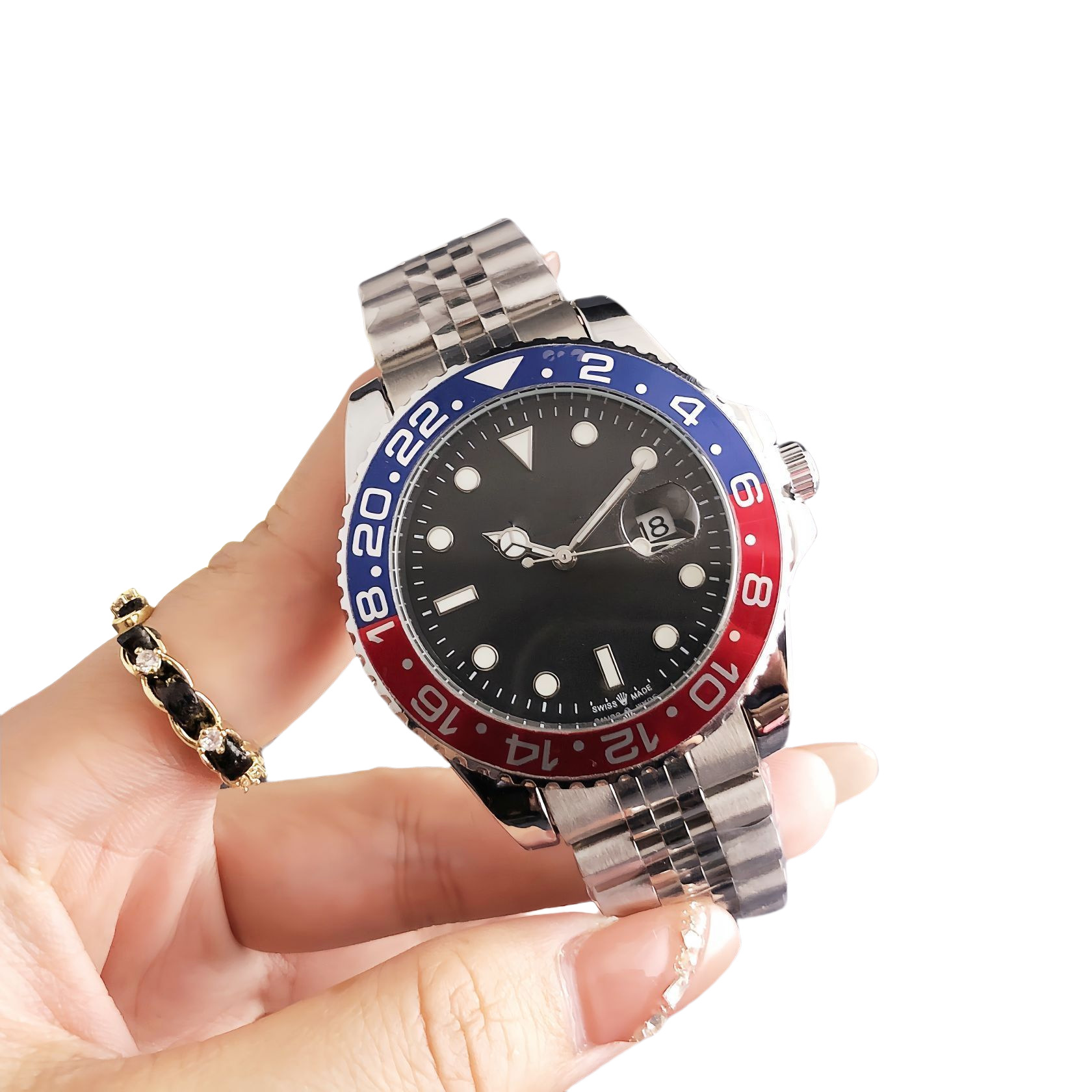 Hot luxury men's Watch women's luxury watches Brand Quartz movement couple Watch steel strap 42MM business Fashion Calendar Watch men