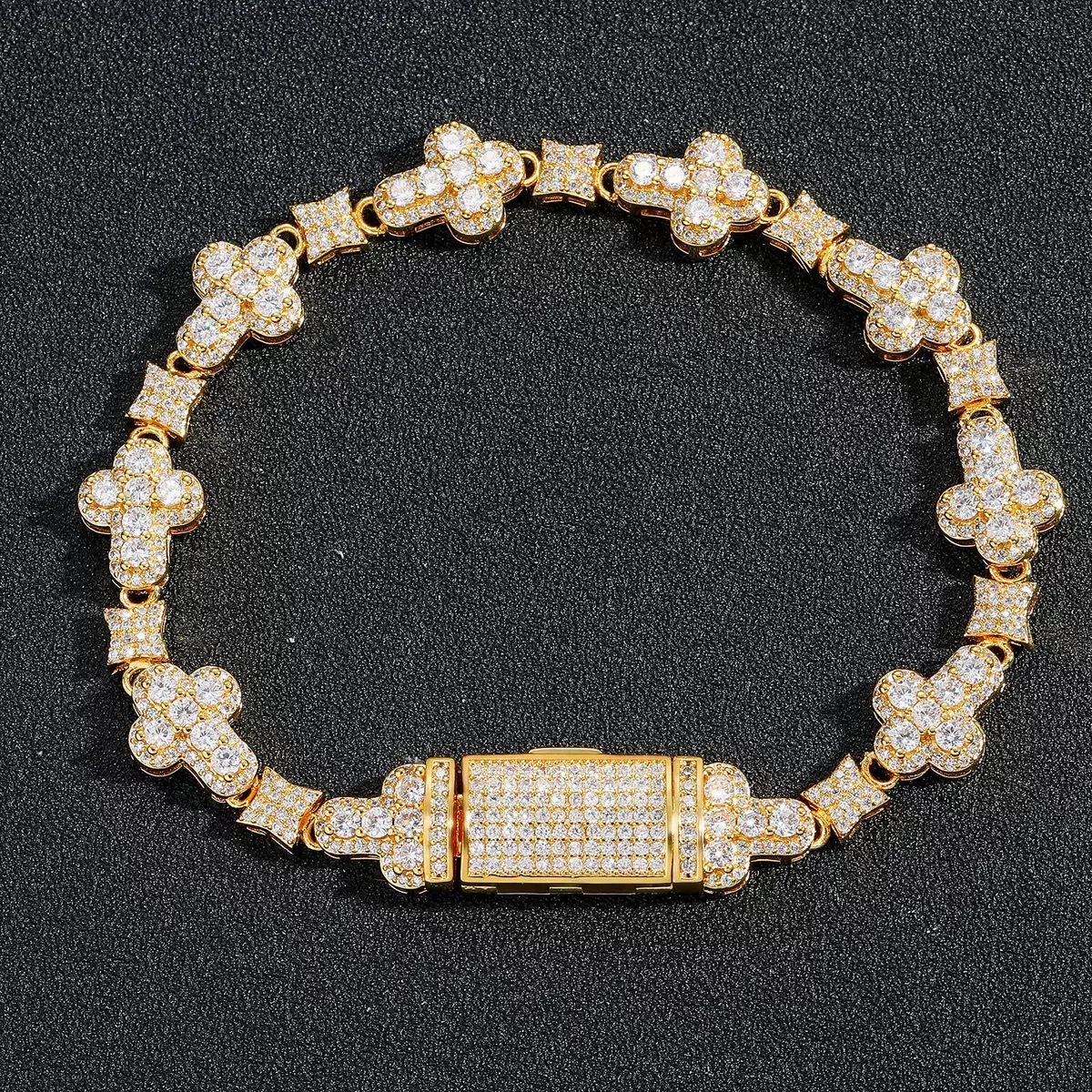 American cross tennis necklace birthday Christmas gift 14K white gold diamond men's and women's diamond necklace