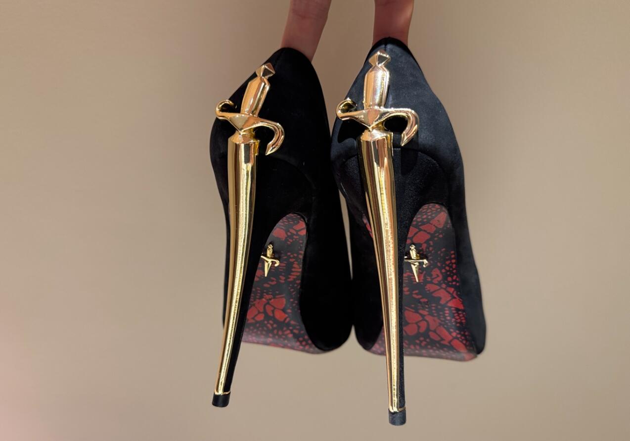 High Quality Luxury Cesare Paciotti Cowhide dagger high heels Pump shoes for Women high-heeled leather sandals 35-43 box