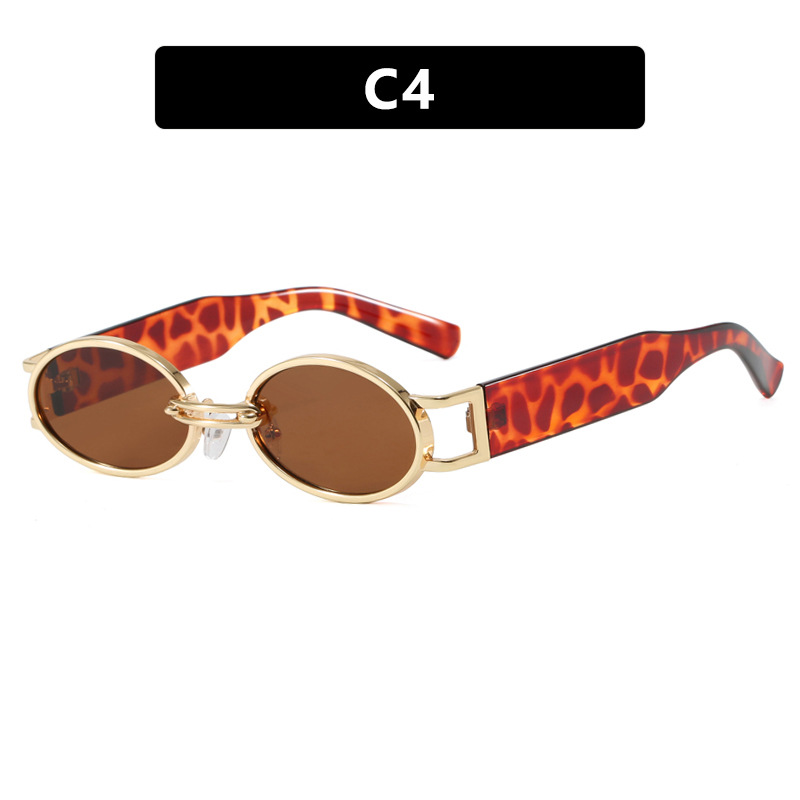 2025 Oval Metal Sunglasses Minimalist Retro Shades for Women Trendy Vacation Street Style