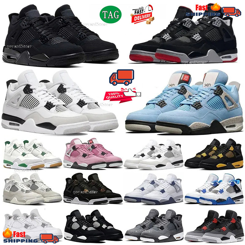 Jump Mans 4 Basketball Shoes For Men Women 4S Military Black Cat Pine Green Seafoam White Oreo Red Thunder Cement Unc Medium Olive Sail Mens Trainers Outdoors 4A180