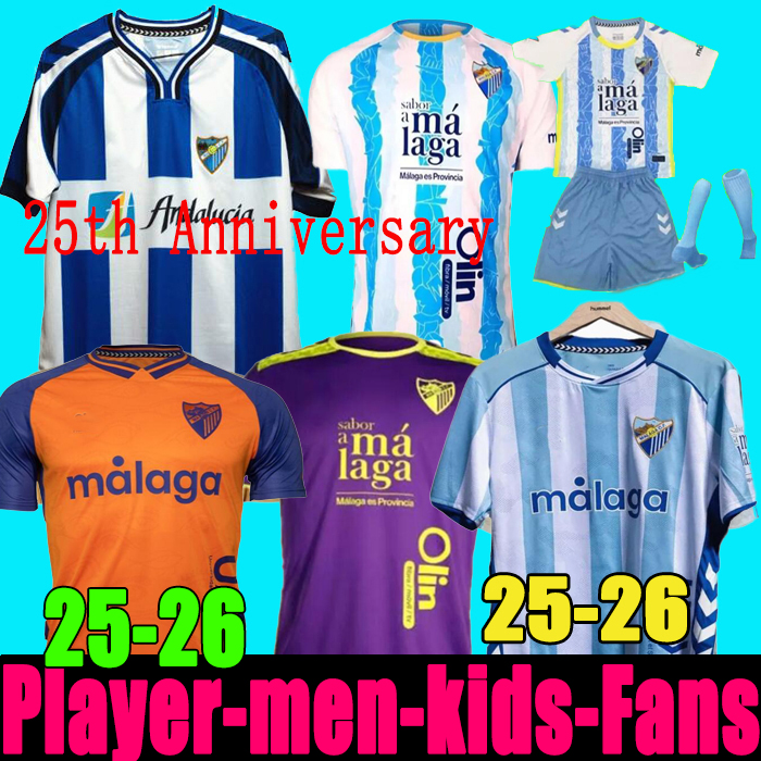 25-26 new Malaga CF Soccer Jerseys 2025 away JUANPI Luis Munoz Febas ADRIAN Football Shirt Burgos Casas Juankar camiseta de fUtbol Juande Febas Uniforms men kids kit