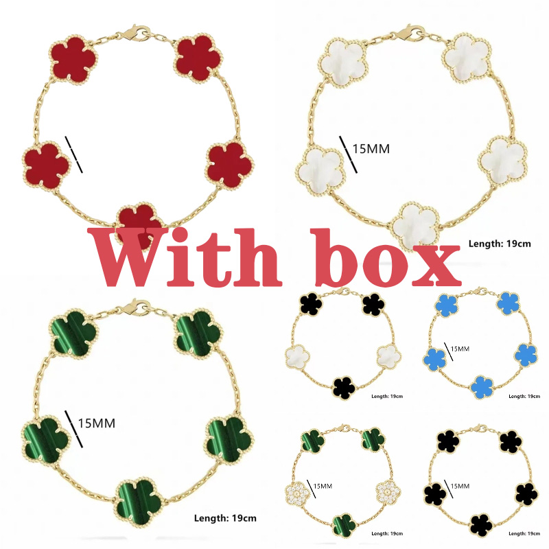 With box bracelet clover bracelet designer jewelry 18K Gold Plated Stainless Steel Fashion gifts for lovers and family luxury jewelry bracelets designer bracelet