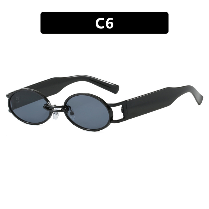 2025 Oval Metal Sunglasses Minimalist Retro Shades for Women Trendy Vacation Street Style