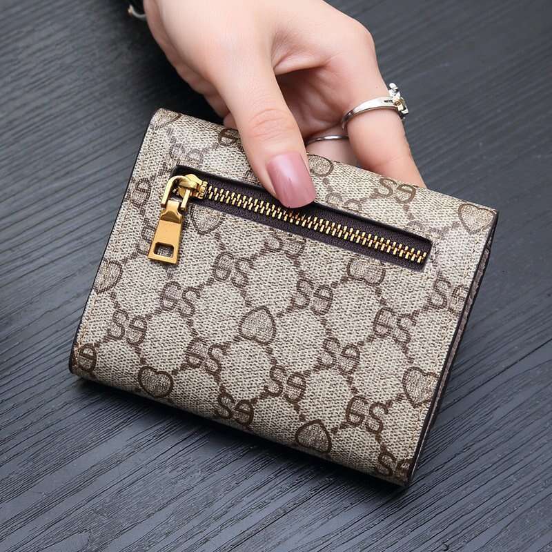 New Dionysus Small for Women, Short Genuine Leather Versatile Clutch, Foldable Cowhide Ladies Wallet Trendy