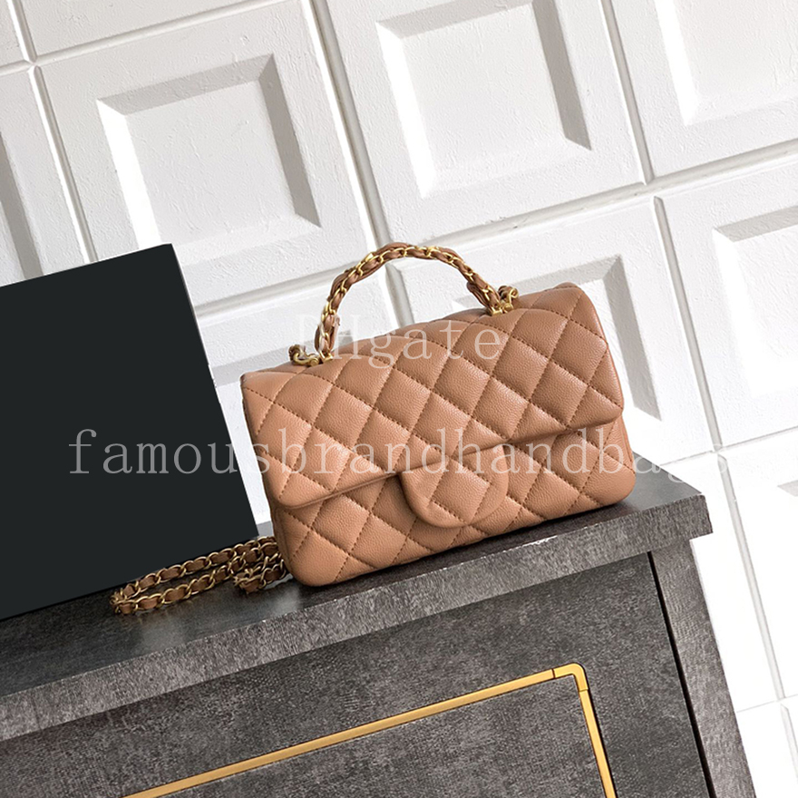 Mini Flap Bag 19.5CM Mirror Quality Women Chain Bag Calfskin Leather Designer Handbag Luxury Crossbody Bag With Box C400