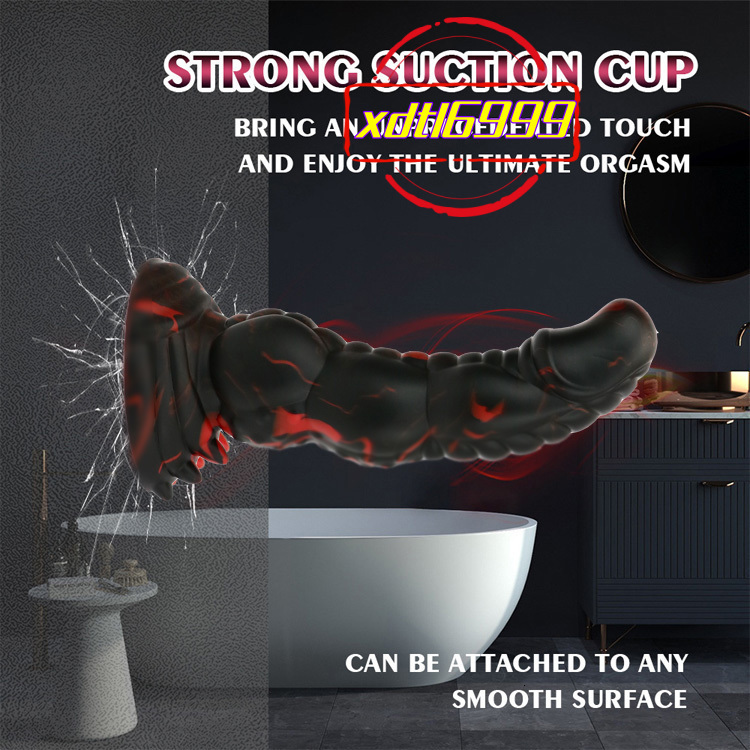 New Hellfire Color Silicone Dragon Dildo Long Monster Huge Anal Sex Toy with Suction Cup for Adult Men and Womens Fantasy Dildo