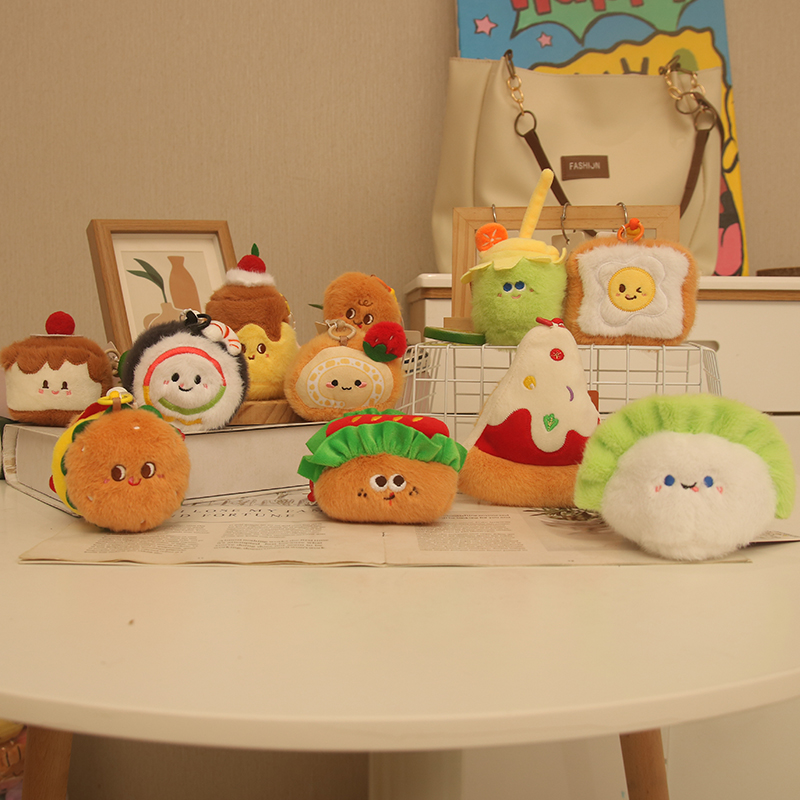 Cute Western style Burger Plush Pendant Simulation Food Bread Pendant Keychain