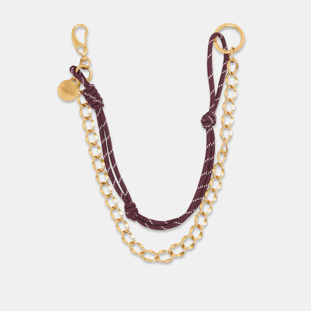Minimalist Bag Charm Cherry Pearl Heart Star Flower Pendant Color Rope Keychain