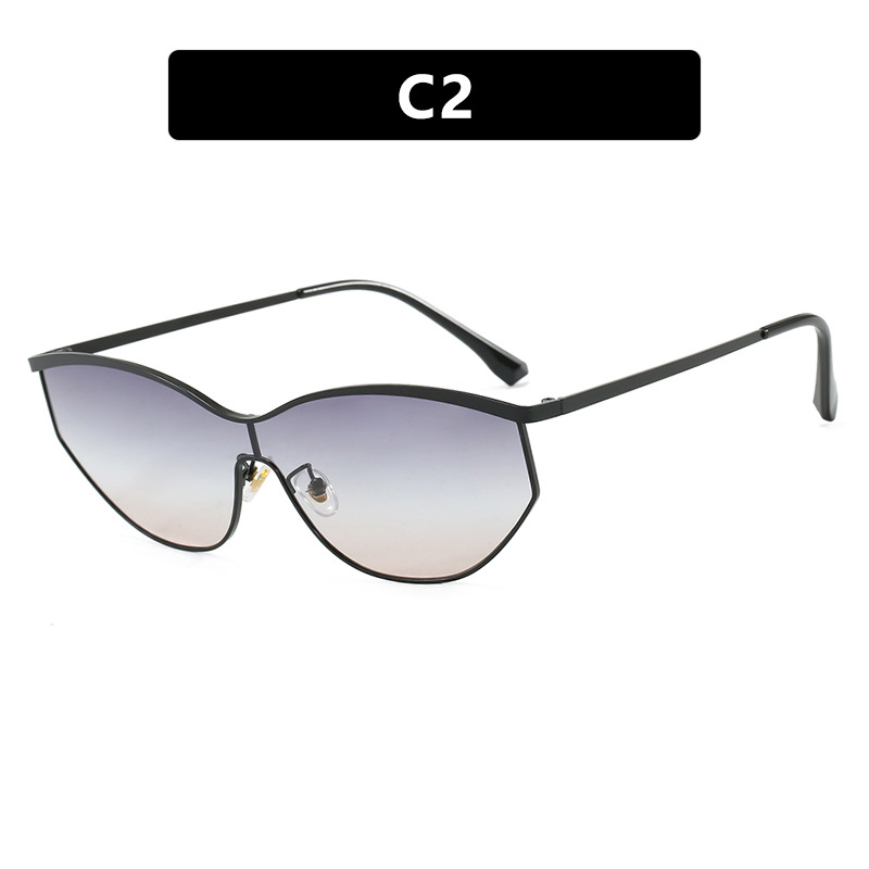 2025 Y2K Futuristic Cat Eye Sunglasses Mirror Lens Tech Shades for Women UV400 Street Style Eyewear