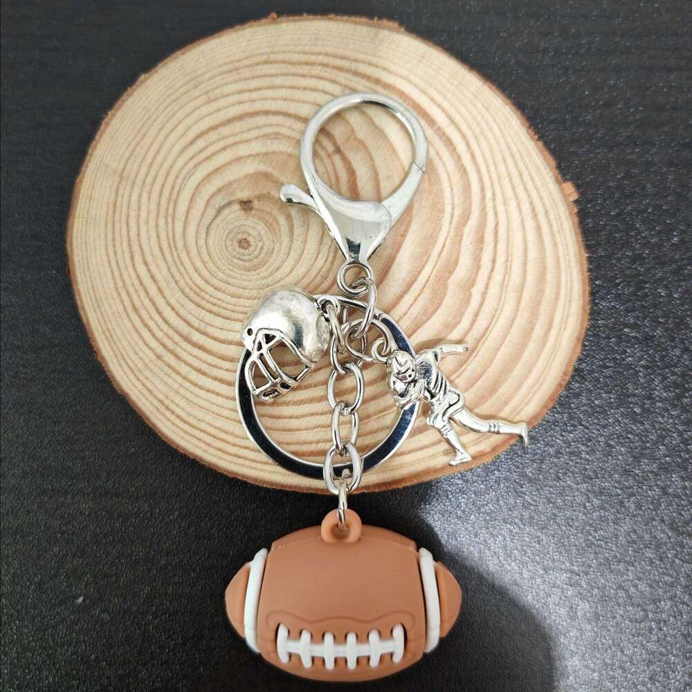 Simulated Football 3D Pendant Sports Event Mini Souvenir Keychain Accessory