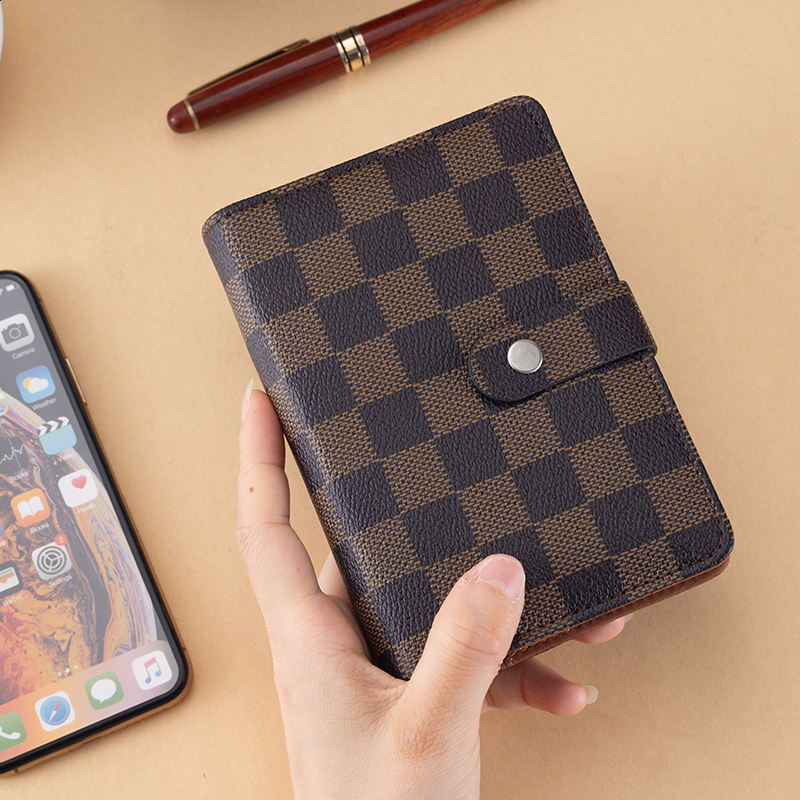 A7 Loose-leaf Notebook High-end Grid Notebook Checkerboard Pattern Mini Notebook Planner Diary 250818