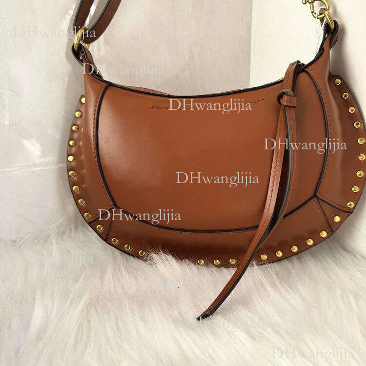 DHGM Classic Half-Moon Shape Gold designer bag Studded Handbag Shoulder Bag with Box