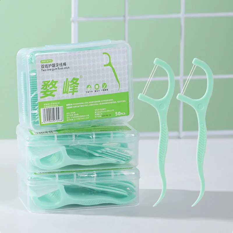 Double Line Dental Floss Mint Disposable Bow n Portable Oral Cleaning Toothpick Pick Carryon Adult Teeth Care y260615 - view 7