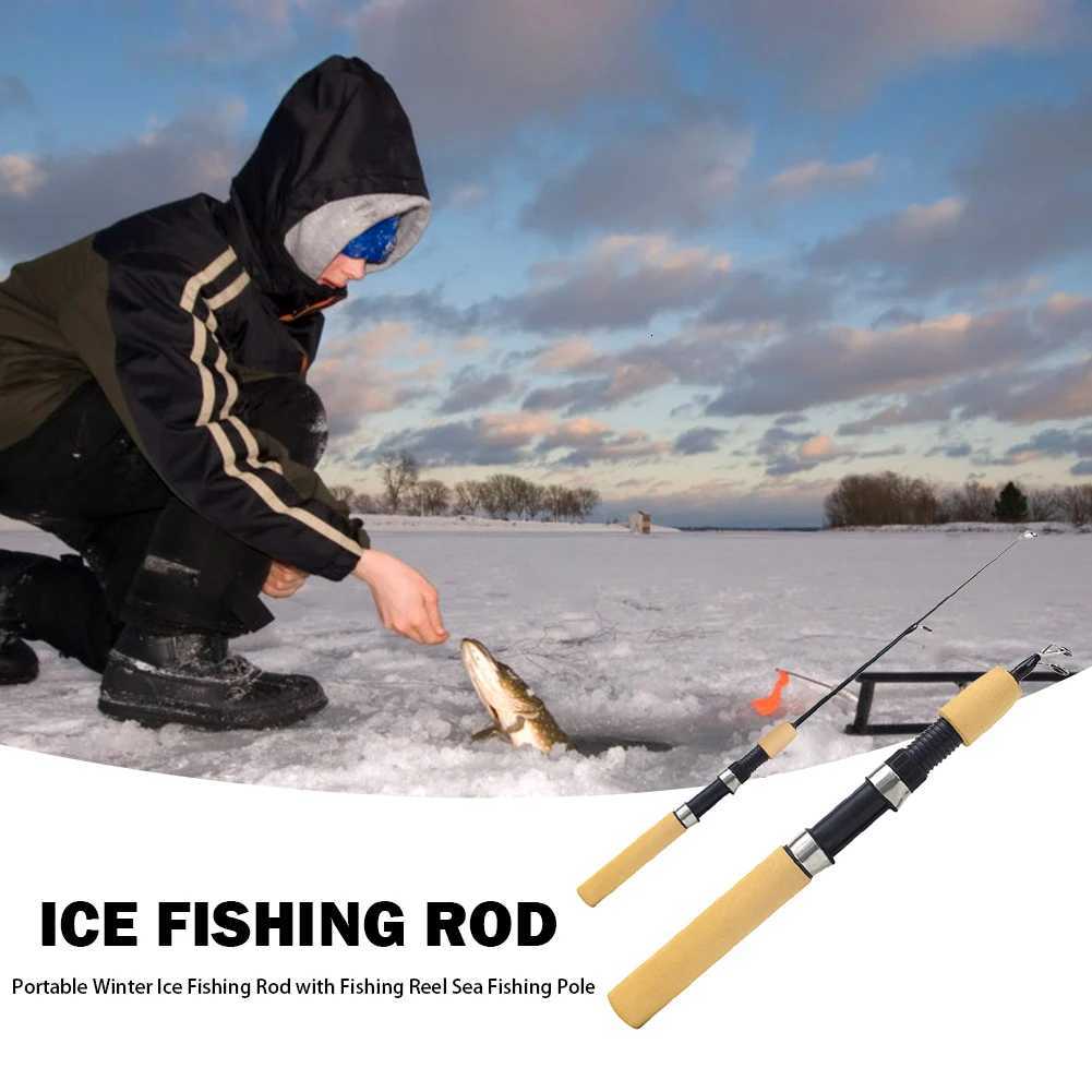 Portable Ice Fishing Rod with Fishing Reel Outdoor Angling Winter Fishing Pole Y2508