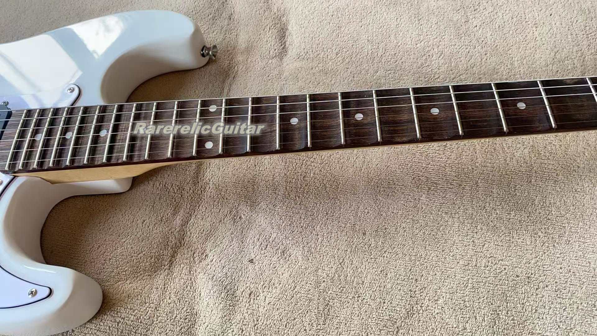 In Stock Artist Ritchie 70s Gray White Electric Guitar Scalloped Rosewood Fingerboard Dot Inlay Vintage Tuners Tremolo Bridge Whammy Bar Ship out in 3