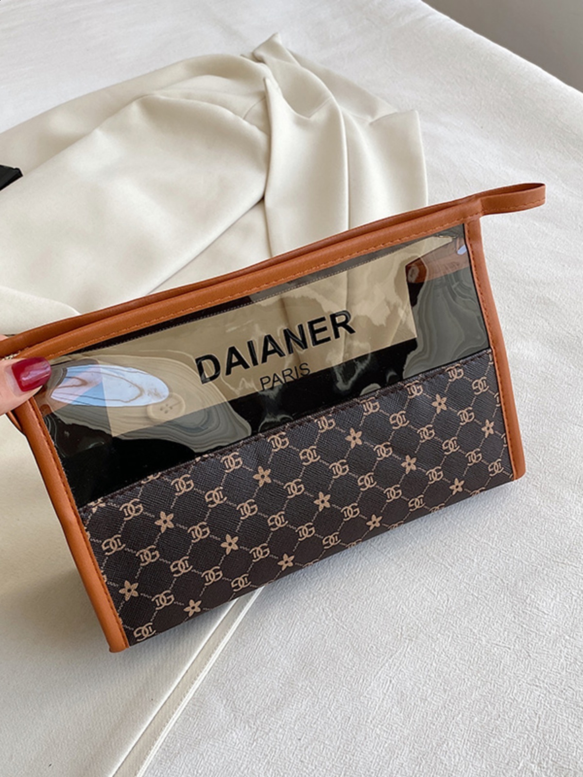 Zipper Pencil Case Bag Women Portable Large Capacity 2025 Ins High-end Waterproof Travel Storage Bag 250818