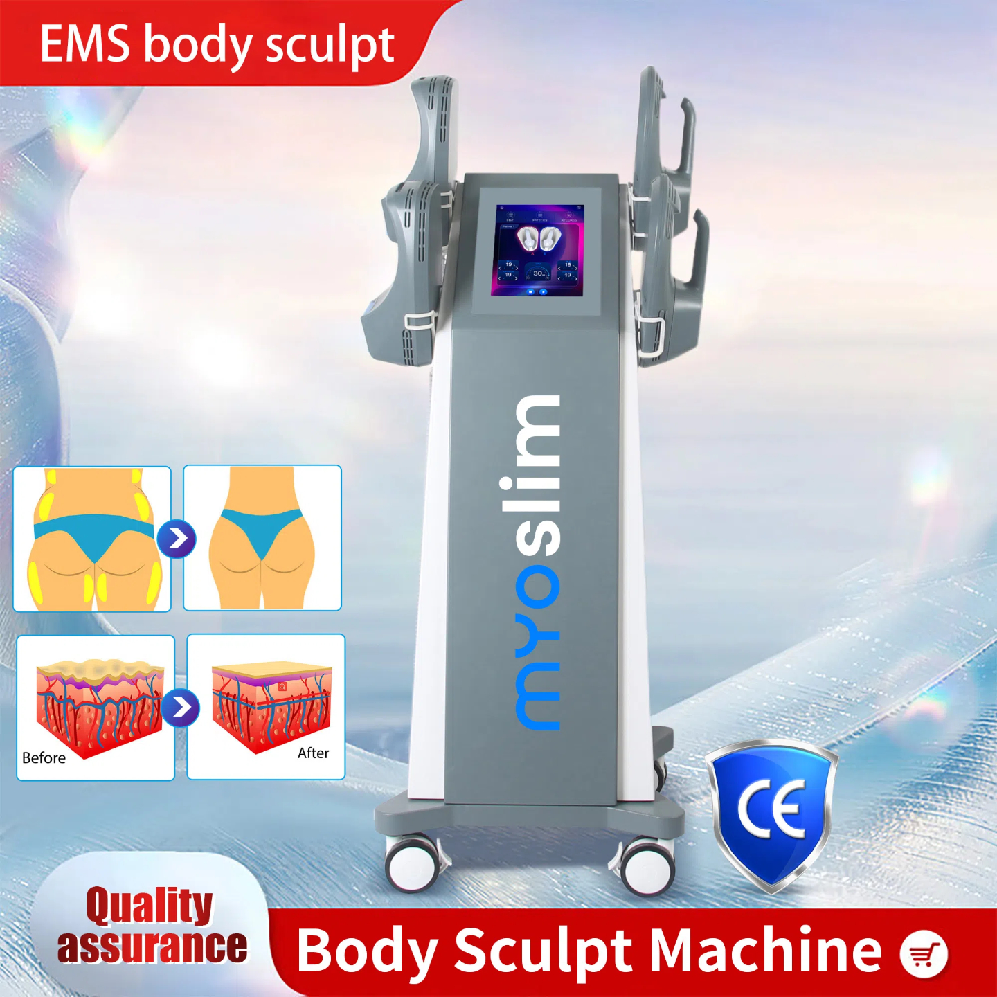 New Electro Magnetic Stimulation Body Sculpting Machines 6500W 15 Tesla Professional NEO Body Slimming Muscle EMS Electromagnetic Stimulate for salon