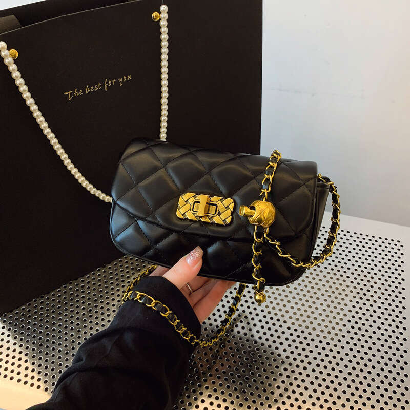 Nanfeng High-End Women's Designer Quilted Gold Ball Bags Chain Small Square Fashion Versatile Shoulder Crossbody Bag