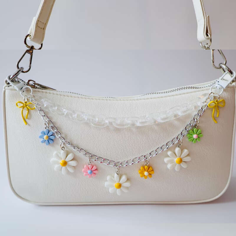Korean Style Fashion Women's Accessories Daisy Sunflower Pendant Spring Summer Transparent Acrylic Bag Chain