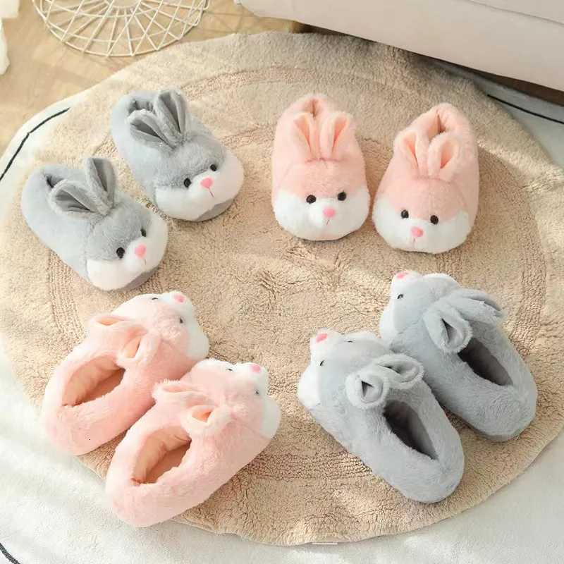 Tsute Tsartun Rabbit Cotton Slippers Pack Gheel Ge Soft Non-slip Verm Breathable Indoor Plush Shoes Y250818