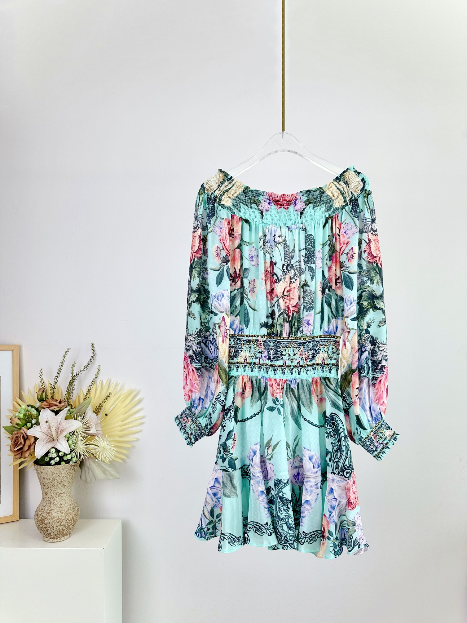 Australian designer Camilla Dress 100% silk Printed Slash Neck Dress