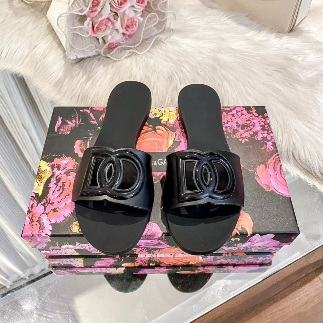 Designer Leather Sandals Women Summer D Interlocking G TPU Letter Waterproof Jelly Shoes Beach Anti Slip Bottom Slippers 36-41