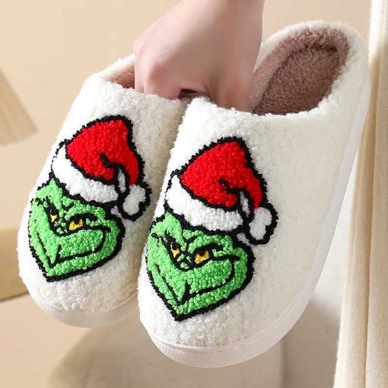 Winter Fluffy Slippers Wen He Halloween Cartoon Designer Shoes Ladies Funny Casual Fuzzy Fur Slides Plush Indoor Footwear Y250818