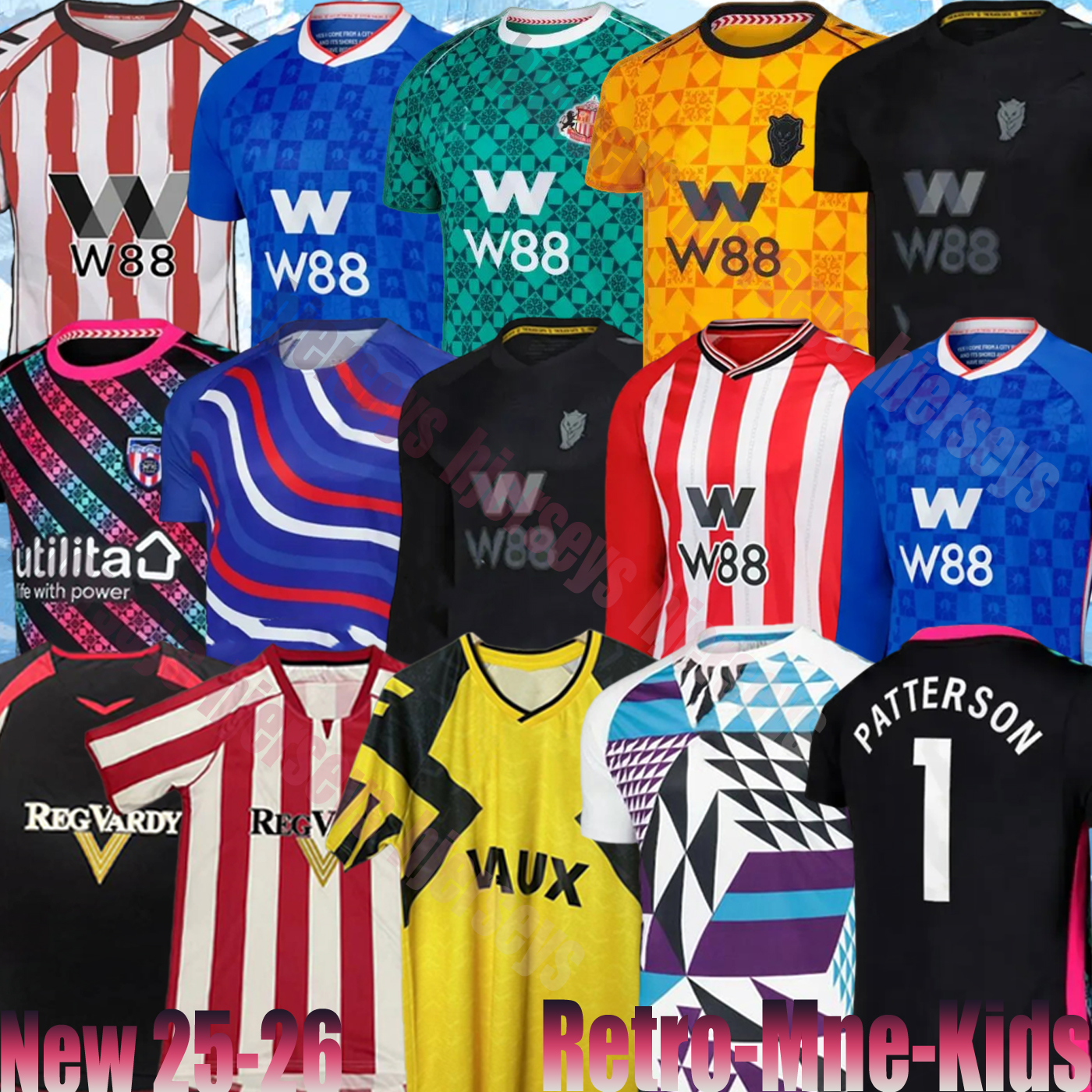 25 26 sunderland Soccer Jersey RED BLACK Retro 92 93 04 05 STEWART SIMMS ROBERTS AMAD CLARKE Diarra EMBLETON E NIEN Men kids goalkeeper Football Shirt kit SEWS PROMOTED