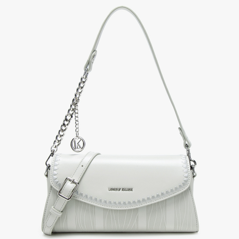 LORDLY KNACK designer bag light luxury genuine soft leather baguette bag casual high-quality vintage shoulder bag for woman