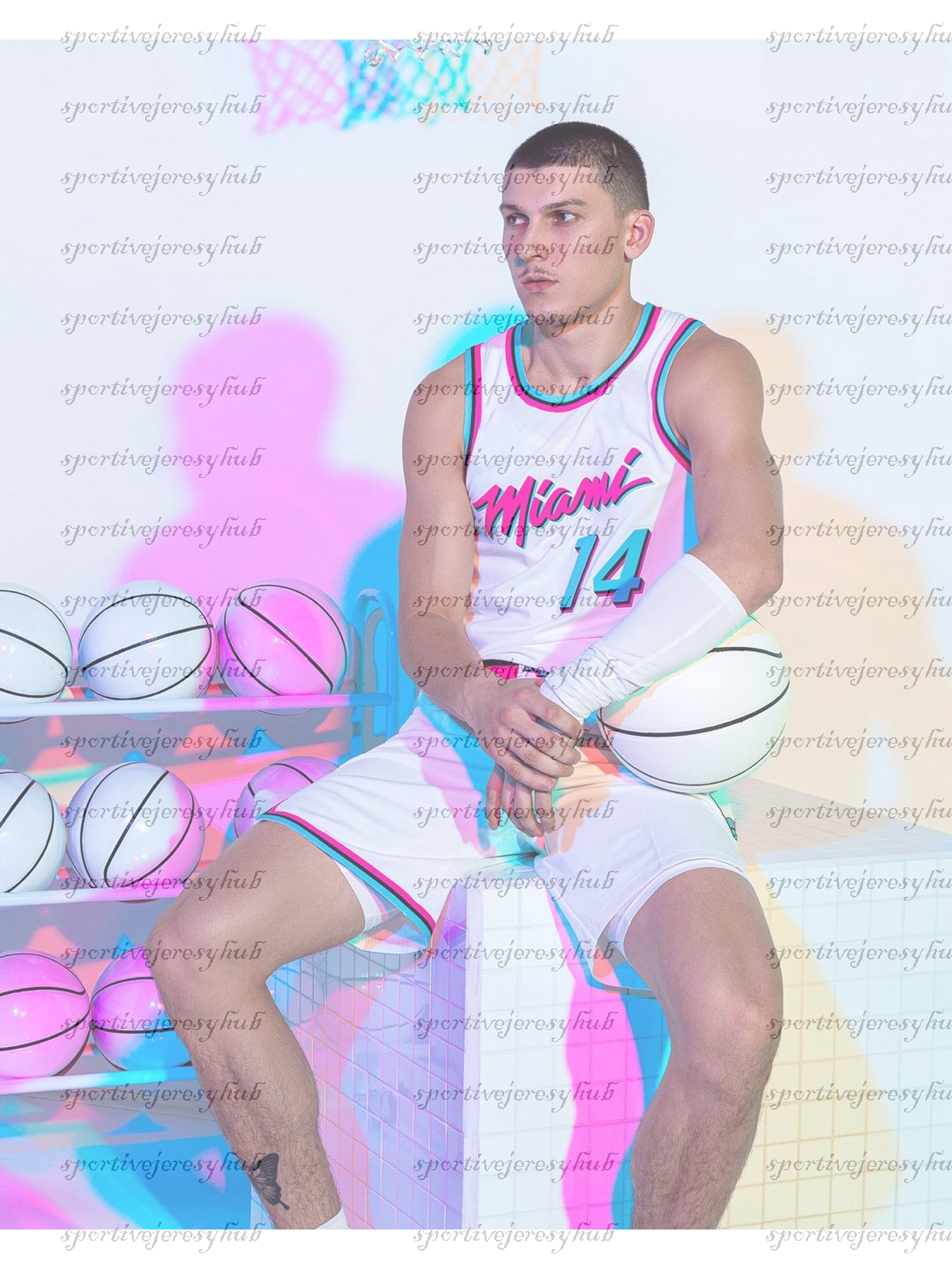 Jaime Jaquez Jr. 2025-26 City Edition Men's Black/White/Red Basketball Jeresys Tyler Herro Butler Bam Adebayo Wade Ware Custom Nom and Num Stitch